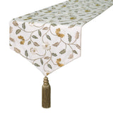 Blossom Flow - White Cotton Decorative Table Runner