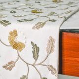 Blossom Flow - White Cotton Decorative Table Runner