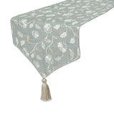Floral Breeze - Gray Cotton Decorative Table Runner