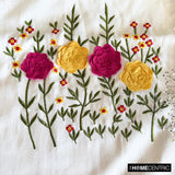 Poppy Parade - White Cotton Decorative Table Runner