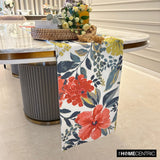 Wildflower Wave - Red Cotton Decorative Table Runner