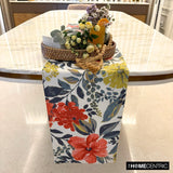 Wildflower Wave - Red Cotton Decorative Table Runner