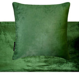Green Velvet Plush - Velvet Green Decorative Bed Runner and Cushion Cover
