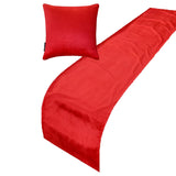 Red Velvet Plush Decorative Bed Runner and Cushion Cover