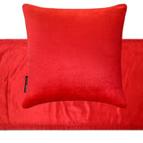 Red Velvet Plush - Velvet Red Decorative Bed Runner and Cushion Cover