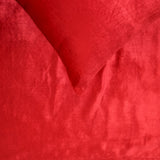 Red Velvet Plush - Velvet Red Decorative Bed Runner and Cushion Cover