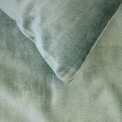 Ice Blue Velvet Plush - Velvet Ice Blue Decorative Bed Runner and Cushion Cover