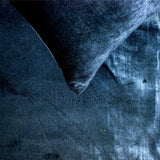 Navy Velvet Plush - Velvet Navy Blue Decorative Bed Runner and Cushion Cover