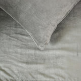 Silver Velvet Plush - Velvet Silver Decorative Bed Runner and Cushion Cover