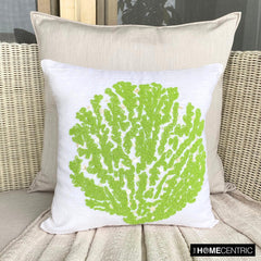 Deep Sea Weeds - Ivory Cotton Linen Decorative Euro Sham
