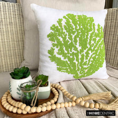 Deep Sea Weeds - Ivory Cotton Linen Decorative Euro Sham