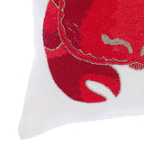 Red Crab Craze - Red Cotton Linen Throw Cushion Cover