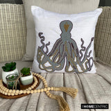 Grey Squid - Gray Cotton Linen Cushion Pillow Cover