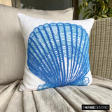 Oyster Bay - Blue Cotton Linen Throw Cushion Cover
