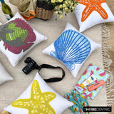 Oyster Bay - Blue Cotton Linen Throw Cushion Cover