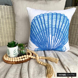 Oyster Bay - Blue Cotton Linen Throw Cushion Cover