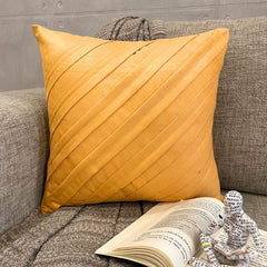 Contemporary Mustard Yellow - Mustard Faux Suede Throw Pillow Cover