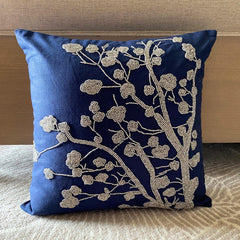 Silver Magnolia Pillow Cover