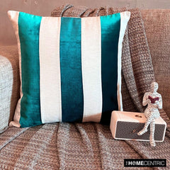 Velvet Band Teal Decorative Euro Sham