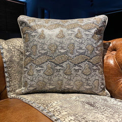 Wild Side - Silver Faux Leather Throw Cushion Cover