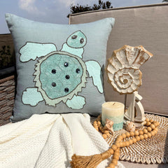 Turtle Dove - Dull Blue Linen Decorative Euro Sham