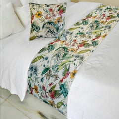Exotic Birds Decorative Bed Runner and Cushion Cover