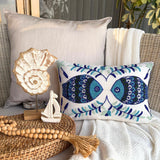 Fish Tales - Silk Blue Decorative Lumbar Cushion Cover