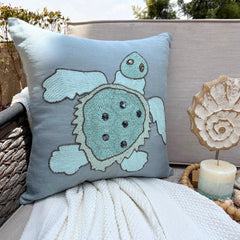 Turtle Dove - Dull Blue Linen Decorative Euro Sham