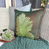 Rain Forest - Brown Art Silk Throw Pillow Cover