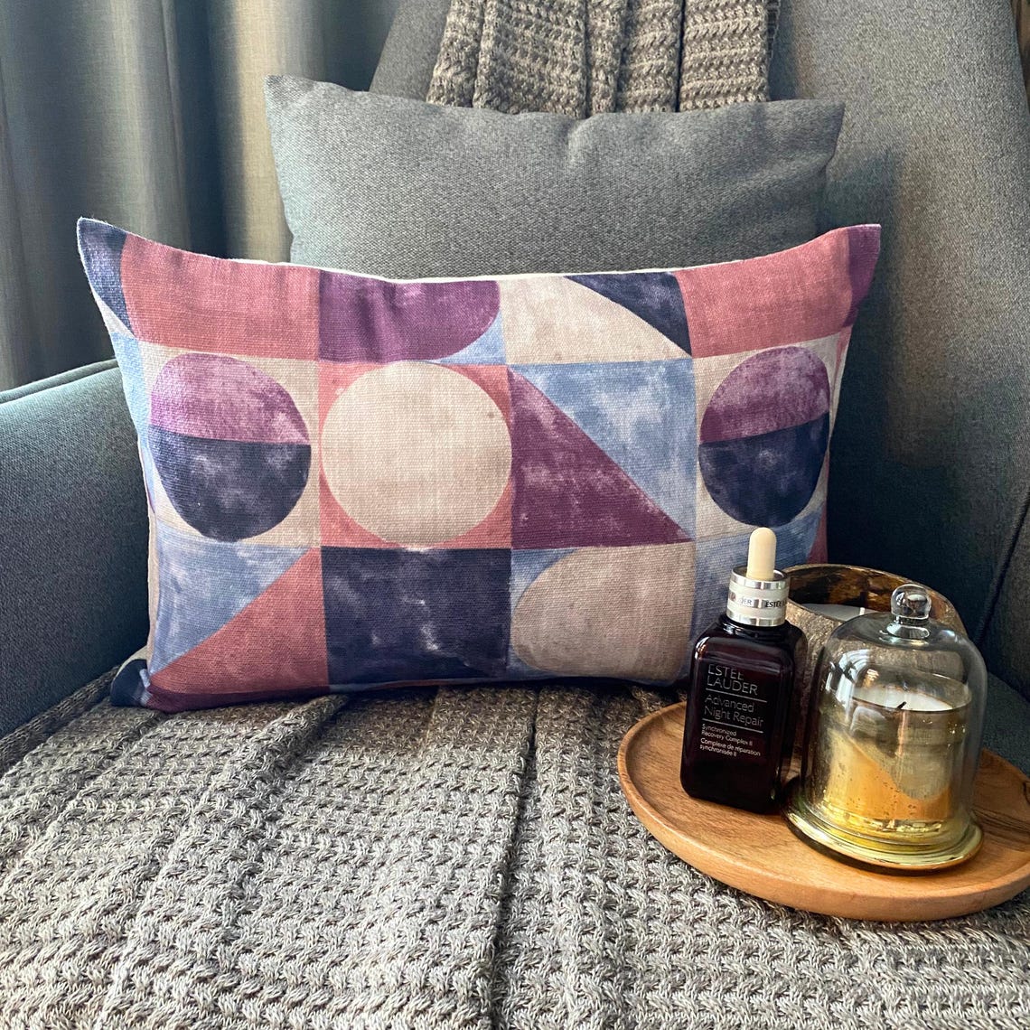 Canvas Tints Violet - Violet & Purple Cotton Canvas Lumbar Pillow Cover