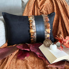 Feather Apart - Brown Suede Decorative Lumbar  Cushion Cover