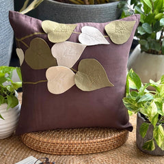 Oliveleafyday - Brown Faux Suede Decorative Euro Sham