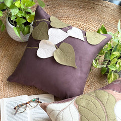 Oliveleafyday - Brown Faux Suede Decorative Euro Sham
