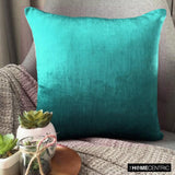 Turquoise Velvet Throw Pillow Cover - Velvet Turquoise Jules