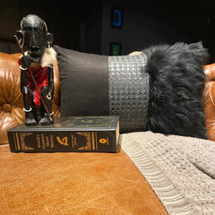Wicked Black - Black Faux Leather & Suede Lumbar Cushion Cover