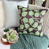 Tulip Tropicava - Dark Brown Art Silk Throw Pillow Cover