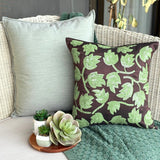 Tulip Tropicava - Dark Brown Art Silk Throw Pillow Cover