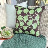 Tulip Tropicava - Dark Brown Art Silk Throw Pillow Cover