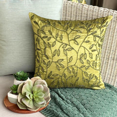 Tropical - Green Art Silk Decorative Euro Sham