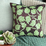 Tulip Tropicava - Dark Brown Art Silk Throw Pillow Cover