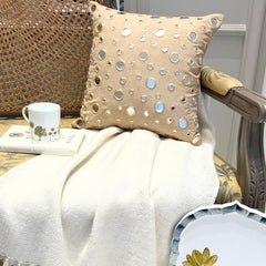 Teal Athena Blue Greek Key Throw Cushion Cover