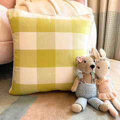 Chartreuse Plaid - Chartreuse Buffalo Checks Decorative Euro Sham
