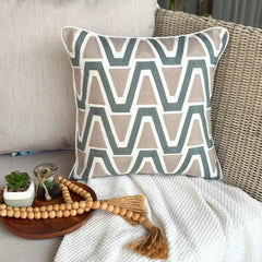 Green Cotton Throw Cushion Cover - Trion