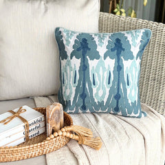Blue Cotton Throw Cushion Cover - Thread Trace