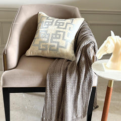 Greek Irene - Ivory Velvet Decorative Euro Sham