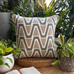 Green Cotton Throw Cushion Cover - Trion