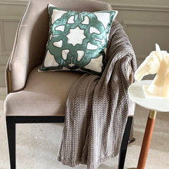 Rhea - Teal Blue Velvet Throw Cushion Cover