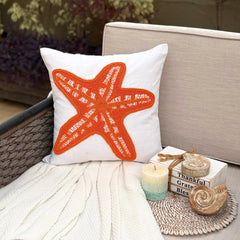 Starfish Makeover - White Cotton Linen Throw Cushion Cover