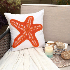 Starfish Makeover - White Cotton Linen Throw Cushion Cover
