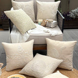 Ivory Dreams - Ivory Cotton Linen Throw Pillow Cover